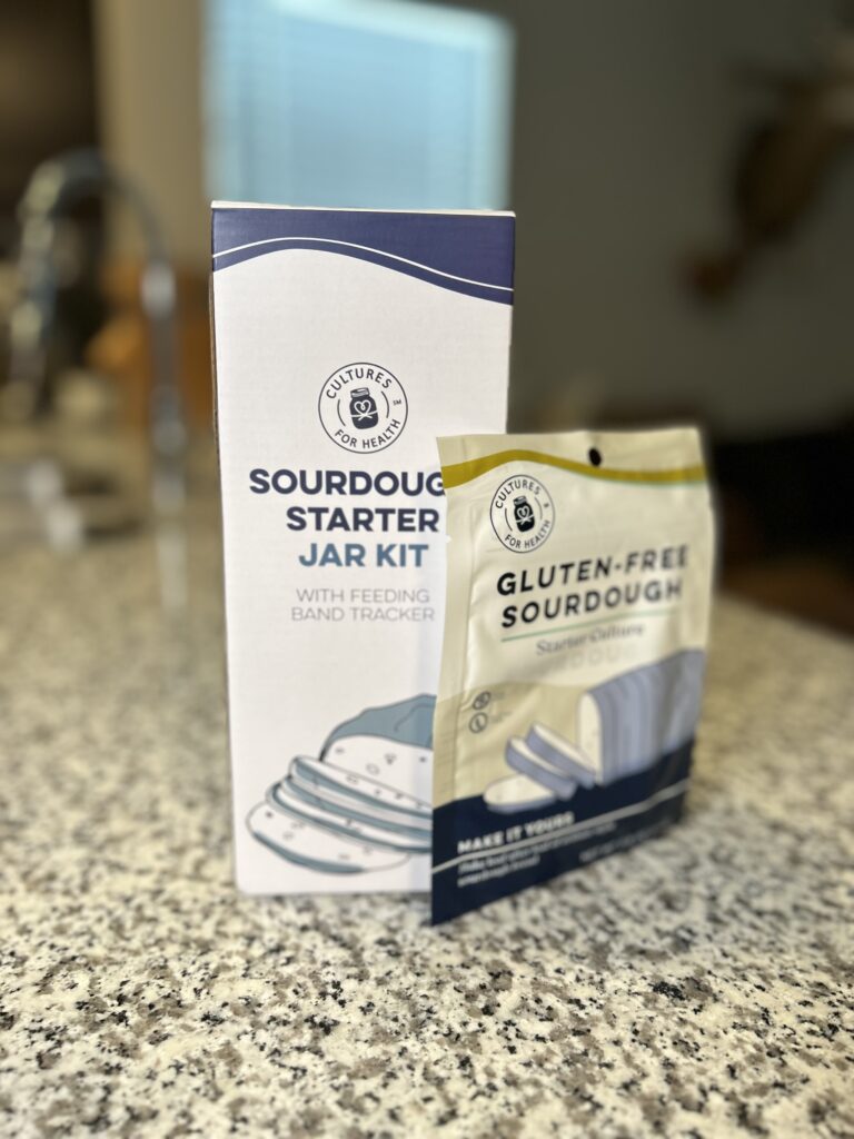 gluten-free sourdough jar starter kit with gluten-free sourdough starter dehydrated packet